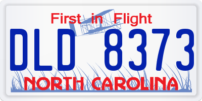 NC license plate DLD8373