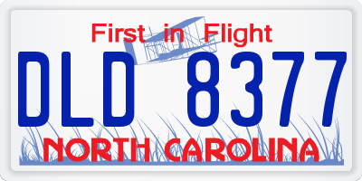 NC license plate DLD8377
