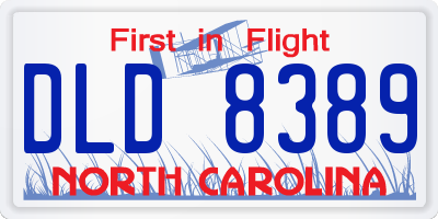 NC license plate DLD8389