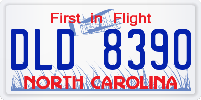 NC license plate DLD8390