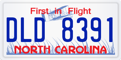 NC license plate DLD8391