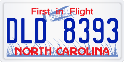NC license plate DLD8393