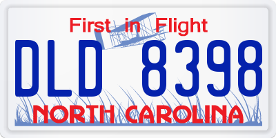 NC license plate DLD8398