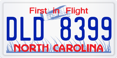 NC license plate DLD8399