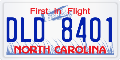 NC license plate DLD8401