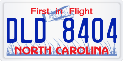 NC license plate DLD8404