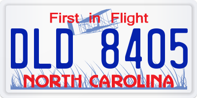 NC license plate DLD8405