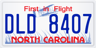NC license plate DLD8407