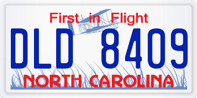 NC license plate DLD8409