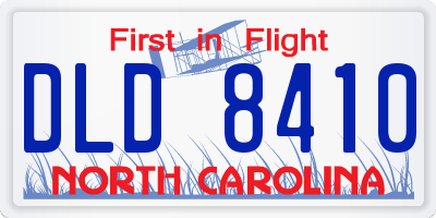 NC license plate DLD8410