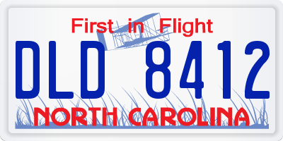 NC license plate DLD8412