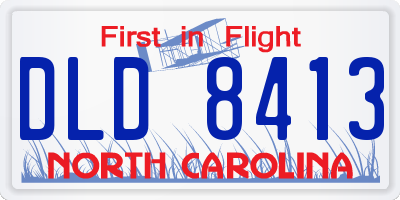 NC license plate DLD8413