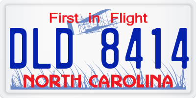 NC license plate DLD8414