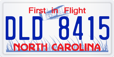 NC license plate DLD8415