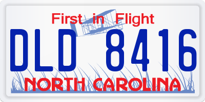 NC license plate DLD8416