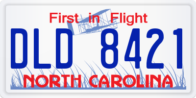 NC license plate DLD8421