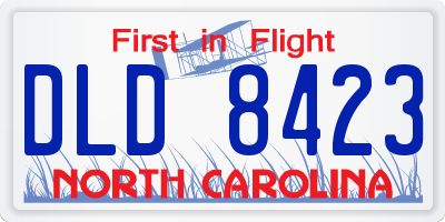 NC license plate DLD8423