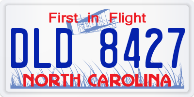 NC license plate DLD8427