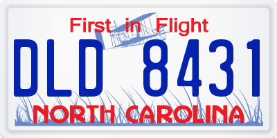 NC license plate DLD8431
