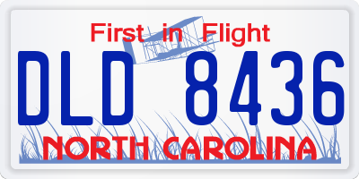 NC license plate DLD8436