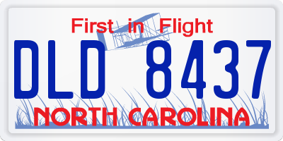 NC license plate DLD8437