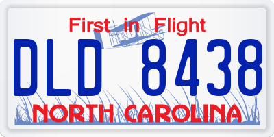 NC license plate DLD8438