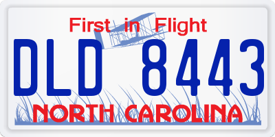 NC license plate DLD8443