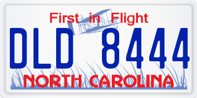 NC license plate DLD8444