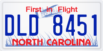 NC license plate DLD8451