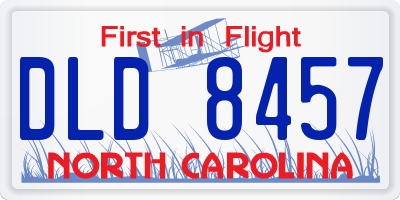 NC license plate DLD8457