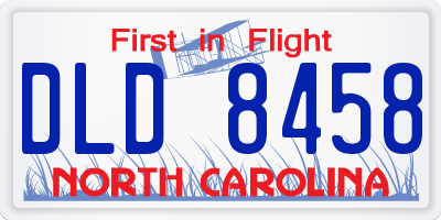 NC license plate DLD8458