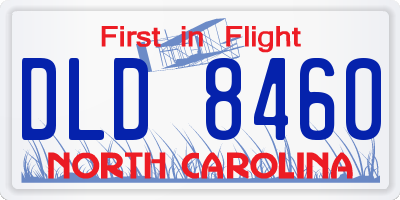 NC license plate DLD8460