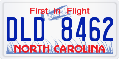 NC license plate DLD8462