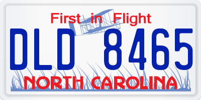 NC license plate DLD8465