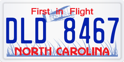 NC license plate DLD8467