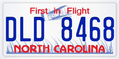 NC license plate DLD8468