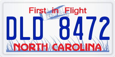 NC license plate DLD8472