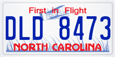 NC license plate DLD8473