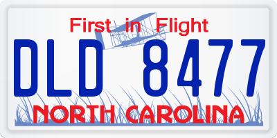 NC license plate DLD8477