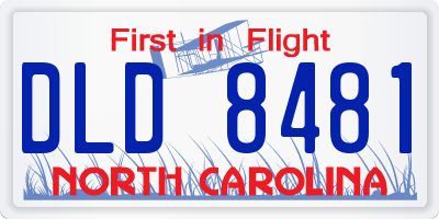 NC license plate DLD8481