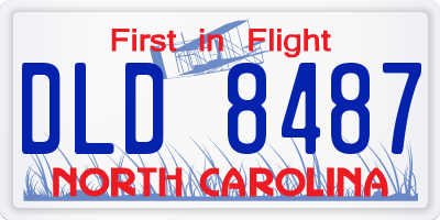 NC license plate DLD8487