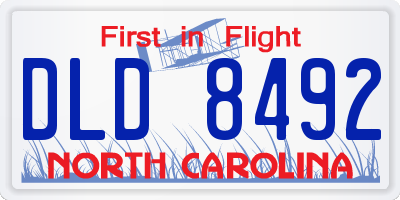 NC license plate DLD8492