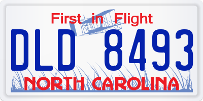 NC license plate DLD8493