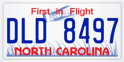 NC license plate DLD8497