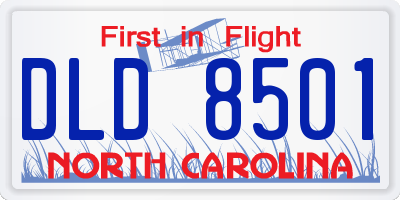 NC license plate DLD8501
