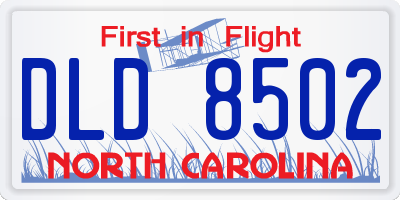 NC license plate DLD8502