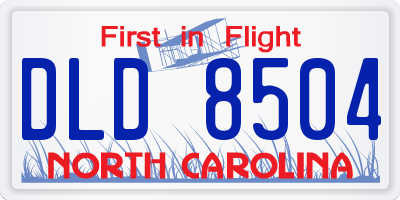 NC license plate DLD8504