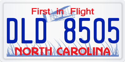 NC license plate DLD8505