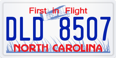 NC license plate DLD8507