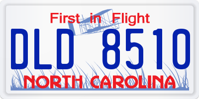NC license plate DLD8510